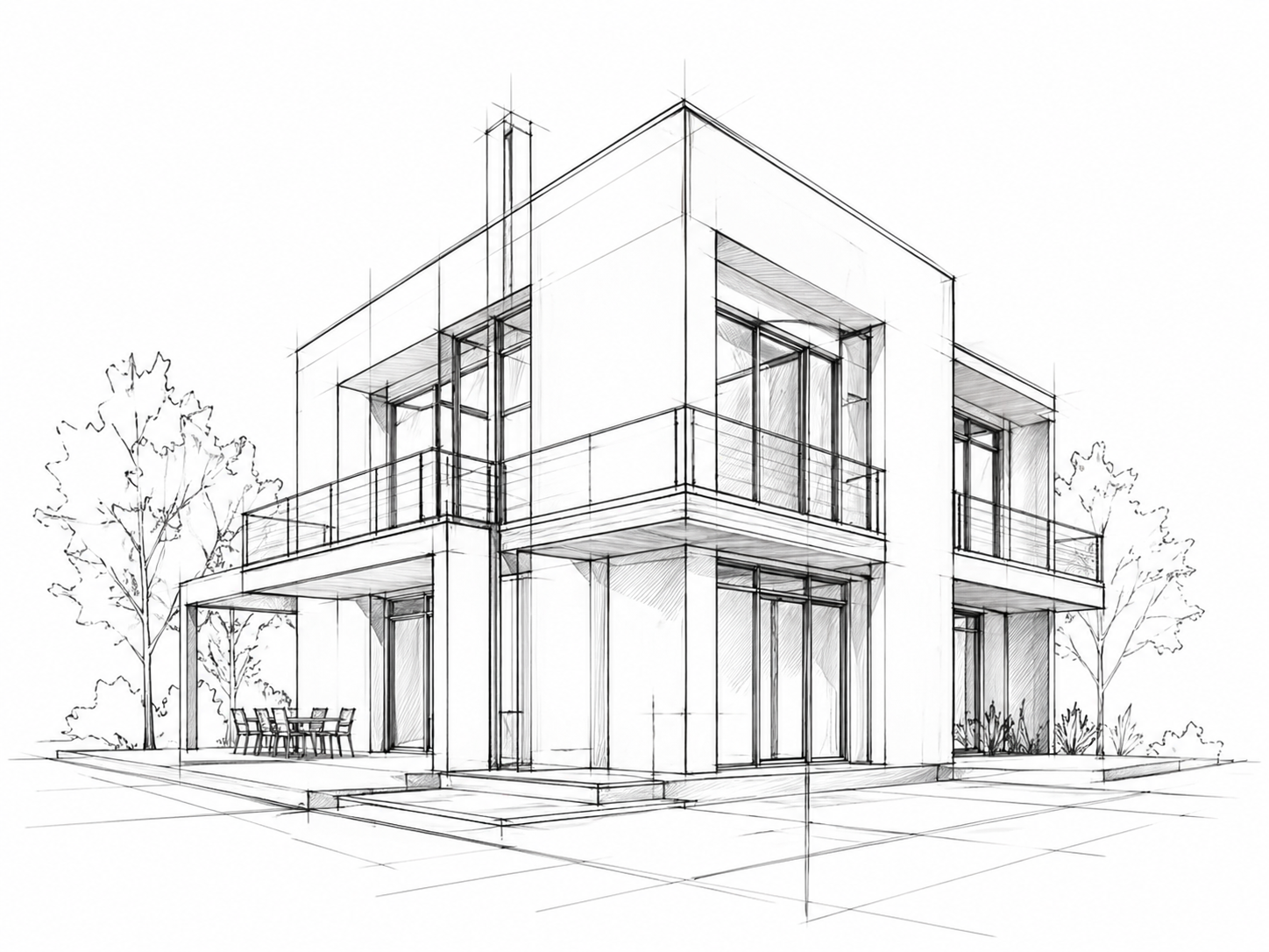 Архитектурный эскиз частного дома